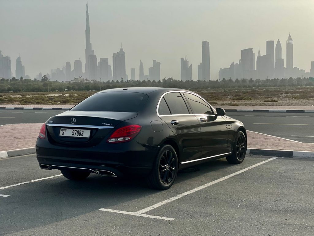 Rent Mercedes Benz C Class C300 in Dubai Back