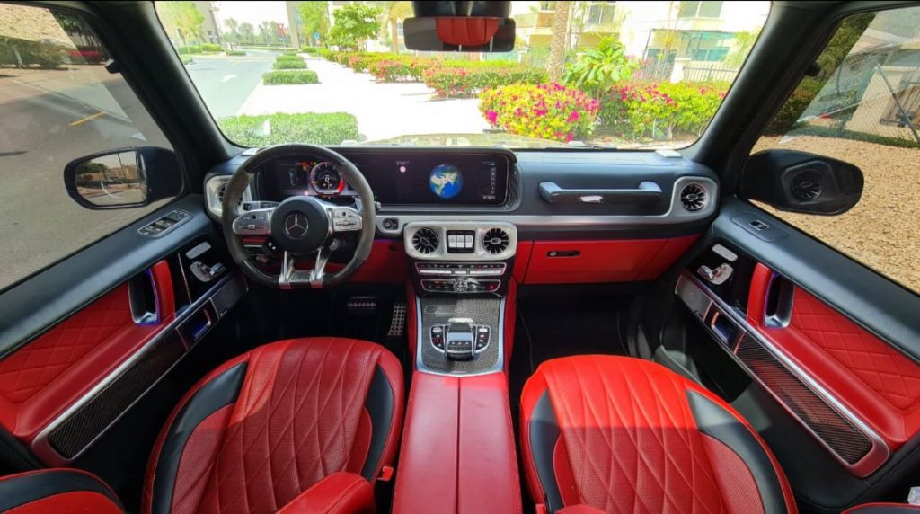 mercedes g63 rent in dubai inside