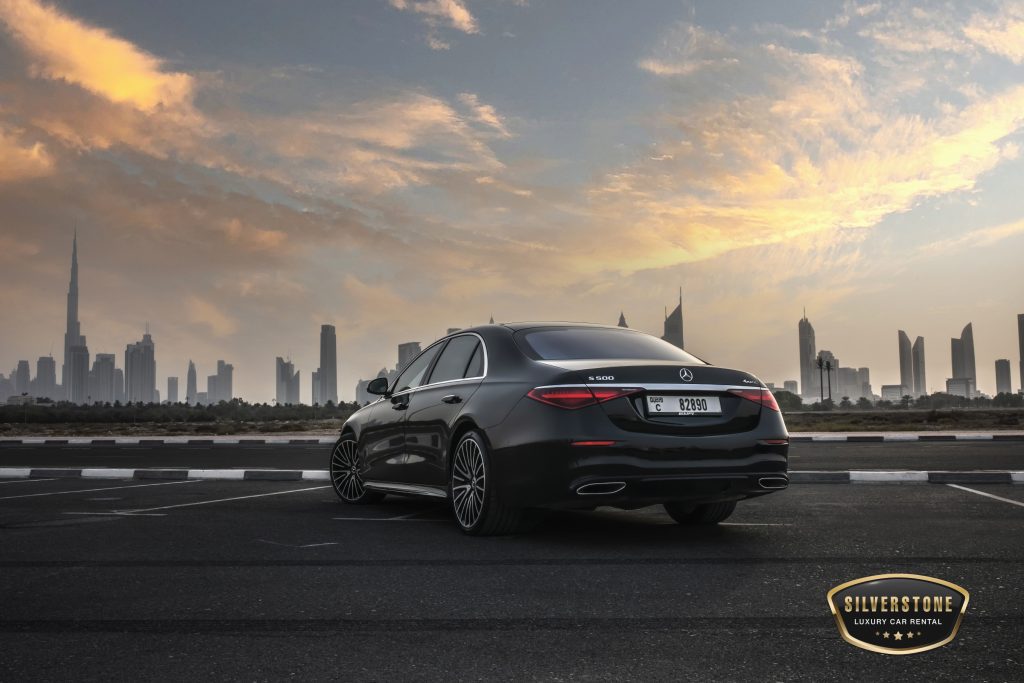Rent Mercedes Benz S500 in Dubai Back