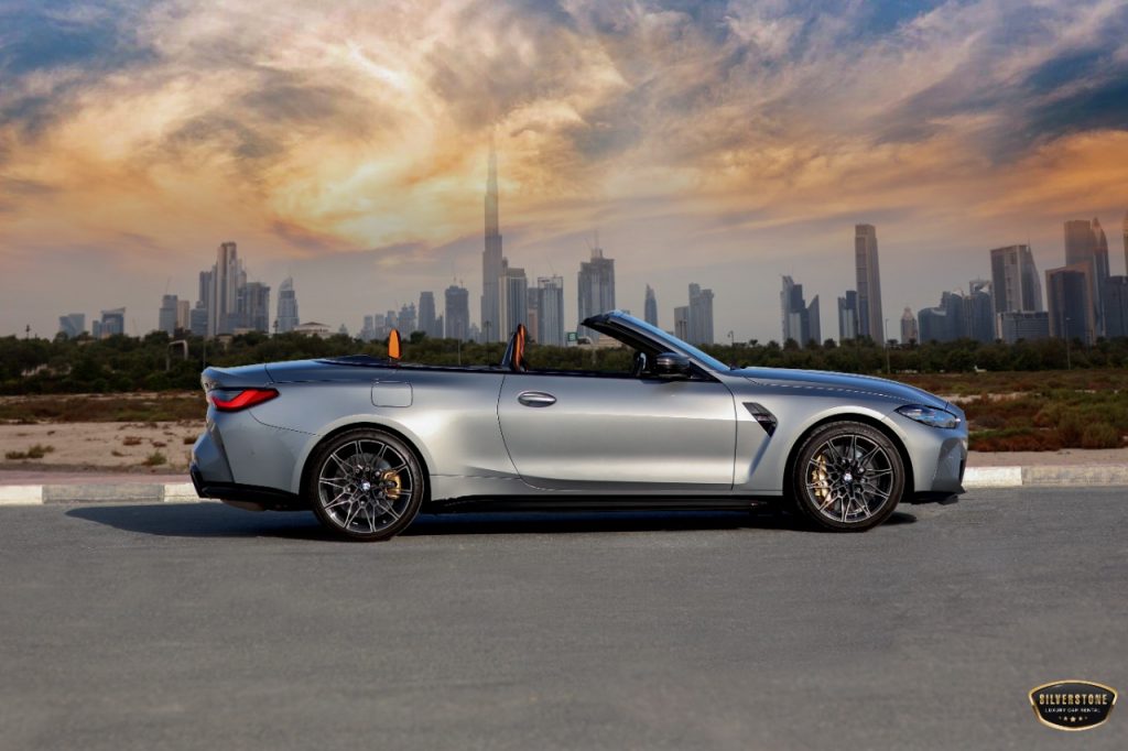Rent BMW M4 Competition Convertible in Dubai Side